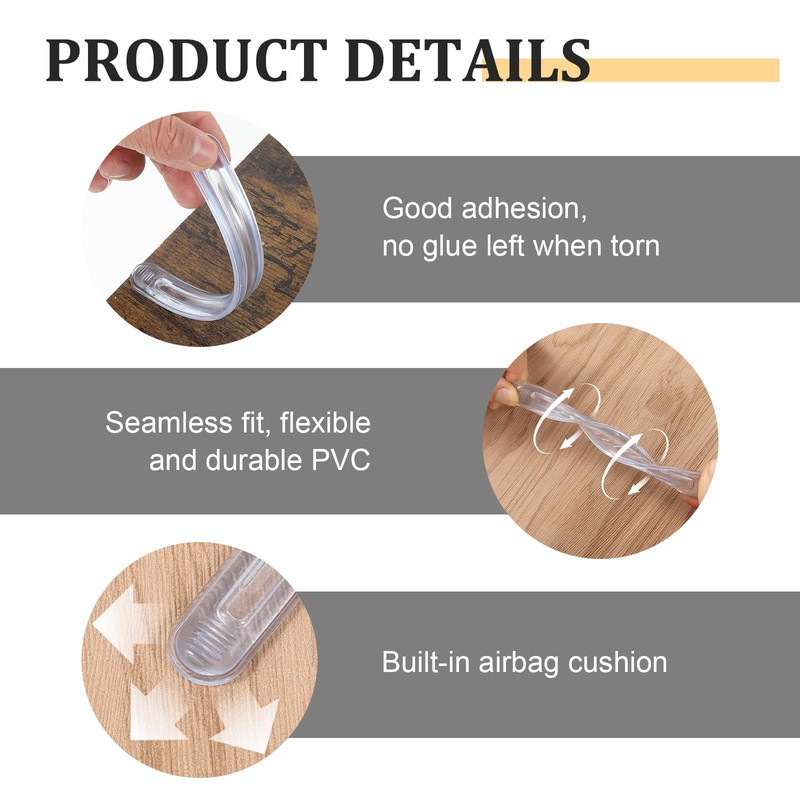 4 PCS Wall Bumper Guards Clear Furniture Bumpers Silicone Rubber