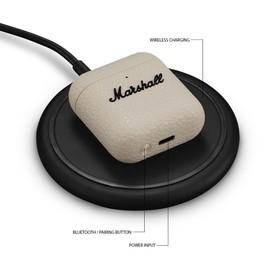 Marshall Full Wireless Earphones, Minor IV Cream, Bluetooth/Qi Charging/Calling Compatible, Genuine Domestic Product