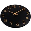 Mosewa Large Wall Clock 16 Inch Black Battery Operated Silent