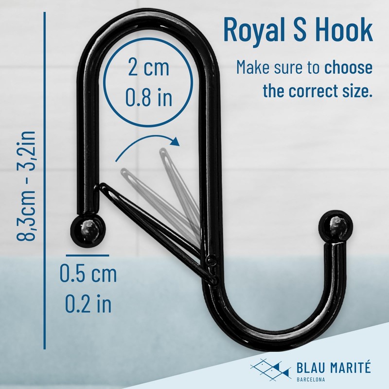 Blau Marité 10 x S-Shaped Hooks with Anti-Drop System. Length: