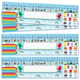 MoShining Name Plates 36 Pack, Large Premium Paper Sticker Name Tags, Classroom Supplies, Alphabet & Number Reference, Early Learning Skills, Multicolored