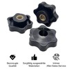 Pack of 6 M6 Star Grip Nuts, Star Clamping Knob,