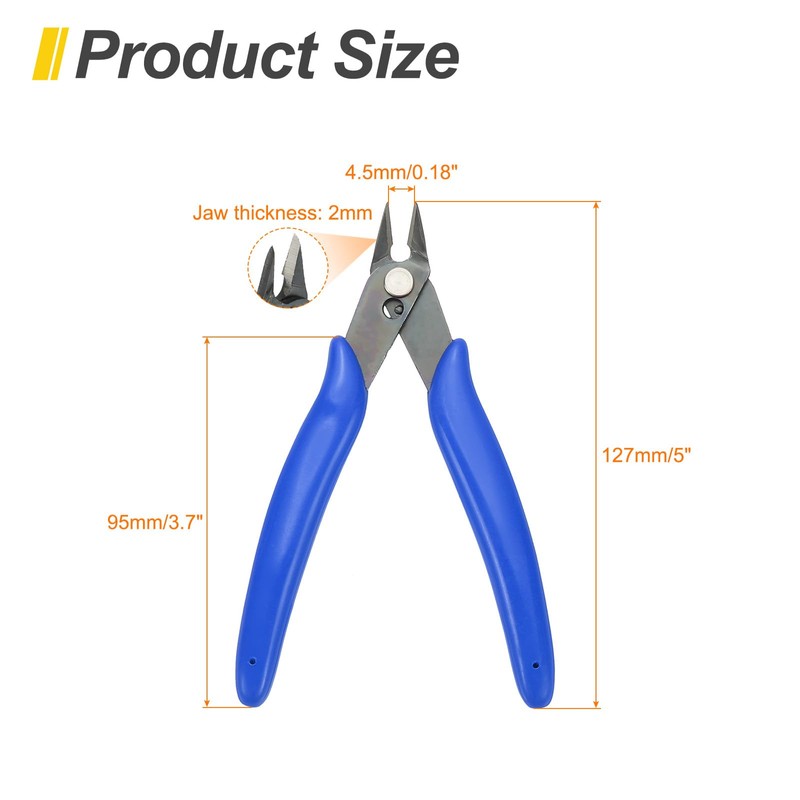HARFINGTON 5" Flush Cut Pliers Small Precision Wire Cutter Side
