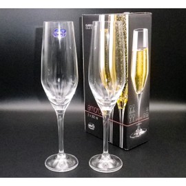 Bohemian Glass Champagne Glass "Amorosso" 40651-200-2 6.8 fl oz (200 ml), Pack of 2