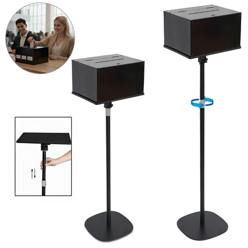 BERPET Metal Suggestion Box with Lock and Sign Holder –