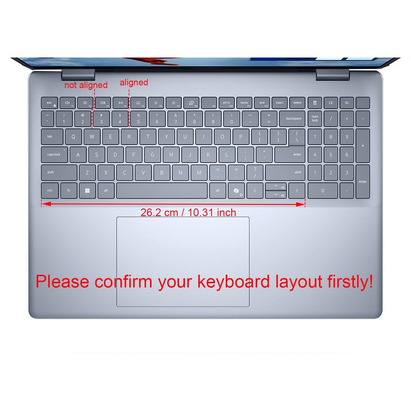 Yuomik Silicone Keyboard Cover Skin Protector Compatible for Dell 16/16