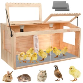 JOGEPEYO Brooder Box for Chicks, Pine, Chick Brooder Boxs, Chick Brooder, Quail Cages, Big Brooder Box for Chicks, Ideal for Ducks, Quails, Hamsters and Lizards, 31.5'L x 15.8'W x 15.8'H.
