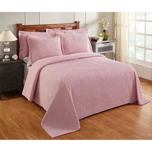 3 Piece Elegant 100% Cotton Tufted Chenille Bedspread Queen Size