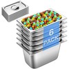 Hotel Pan With Lids 1/4 Size 6 Inch Deep Stainless