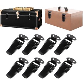 AWYY Pack of 10 Tension Latches, Box Clasps, Stainless Steel Tension Latches, Black for Suitcases, Toolboxes, Drawer Cabinets