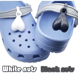 YIPUKIYI Shoe Nuts & Charms 2 Pack, Noticeable & Decorative Accessories for Shoe Buckles (White)