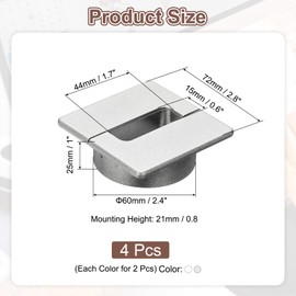 PATIKIL 2.4 Inch Desk Grommet, 4Pcs Cable Grommet Wire Management Cable Hole Cover Cord Organizer for Office Home Table Countertop, Silver White