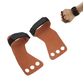 Palm Protection Gloves Handy Hand Grips Heavy Duty Increased Friction Gymnastics Palm Protectors 1 Pair Palm Protection Faux Leather with Buckle (Brown)