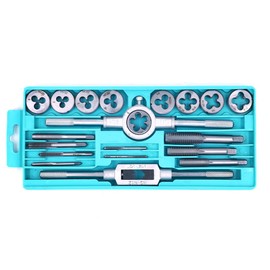 CENPEK Tap and Die Set 20 Pieces Tungsten Alloy Steel Metric Tap and Die Kit M3-M12 Combination for Cutting External and Internal Thread with Storage Case
