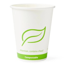 Medline Compostable Paper Hot Beverage Cups, 8 Oz., Bag of 50