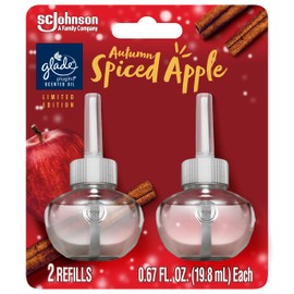 Glade PlugIns Refills Air Freshener, Scented and Essential Oils for Home and Bathroom, Autumn Spiced Apple, 0.67 Fl Oz, 2 Count (Pack of 1)