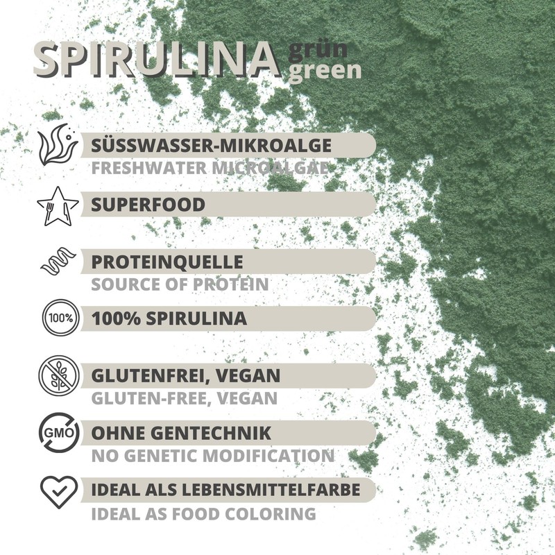 Spirulina Powder 100 g Natural Pure without Additives Superfood Algae