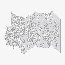 Wraith SprayWorks Celtic Wolves - Reusable Airbrush Stencil Template