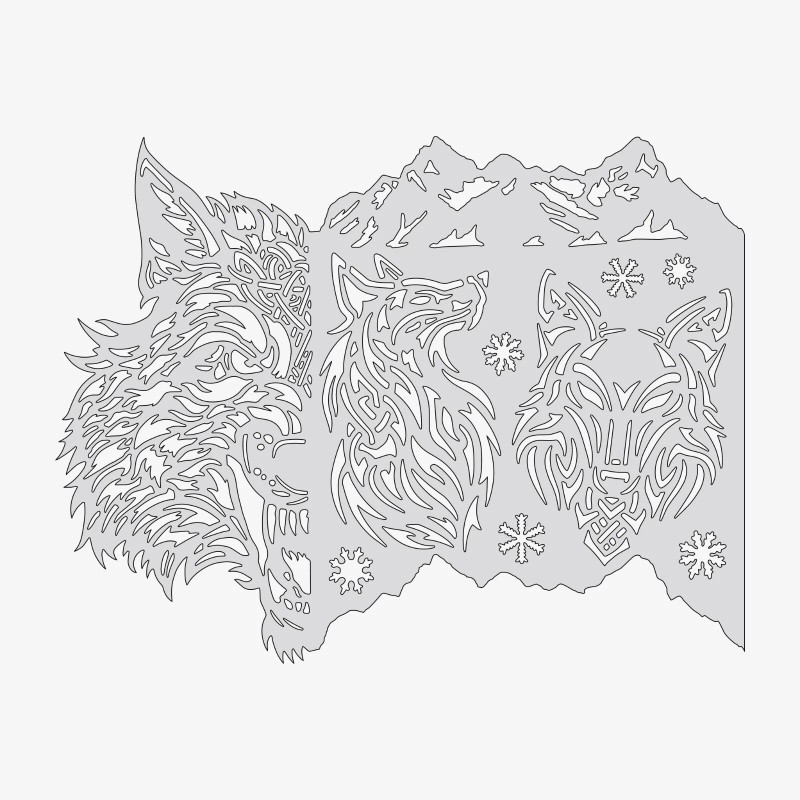 Wraith SprayWorks Celtic Wolves - Reusable Airbrush Stencil Template