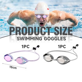 Shimmerz 2 Pack Racing Swimming Goggles for Adults Men Women 180° Panoramic Clear Vision Elastic Band Swimming Goggles No Leaking