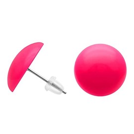 Sweet Studs Earrings many colors around 1,6cm red yellow blue green white orange, color: pink