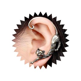 Aneneiceera Punk Kitten Cuff Earrings Gold Cat Ear Climber Earrings Cartilage Ear Crawler Gothic Cat Clip On Wrap Earrings Ear Accessories Vintage Earrings Wedding Jewellery For Women And, Alloy Steel