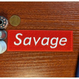 Unbranded Savage Patch Memes Punk Goth Biker Cool Embroidered Iron On Patch 1.5x4.5"