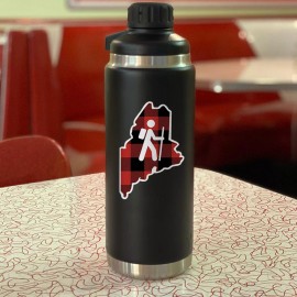 Retroplanet Vinyl Sticker; Maine Hiking Plaid US State Pride, Die Cut Sticker