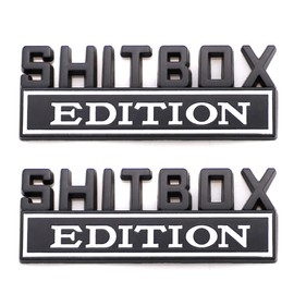 2 Pcs SHITBOX Edition Emblem Car Side Rear Front Hood Trunk Door Badge 3D Decal Sticker for Car Truck SUV CR-Edition CR-Edition