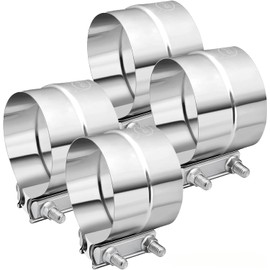 EVIL ENERGY 4.0'' Exhaust Clamp, Lap Joint Band Clamp Stainless Steel for Pipes, Mufflers, Catalytic Converters (4Pcs, 4 inch)