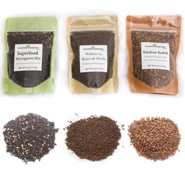 Heirloom Sprouting & Microgreen Seed Variety Pack | Contains Waltham 29 Broccoli Sprouting Seeds, Rainbow Radish Sprouting Seeds Mix & Superfood Microgreen Mix | Non-GMO | Rainbow Heirloom Seed Co.