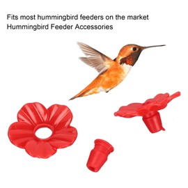 Watris Veiyi 30 Sets Hummingbird Feeder Replacement Flowers Parts, Bird Feeder Replacement Parts, Hummingbird Feeder Accessories for Hummingbird Feeder Hanging Feeder, 1.2in/3.1cm (Red)