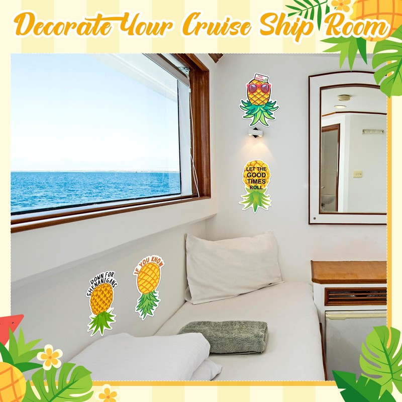 Tellegloww 4 Pcs Large Pineapple Cruise Door Decorations Thicken Car