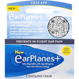 Earplanes Original Adult EarPlanes by Cirrus Healthcare Earplugs Airplane Travel Ear Protection Bonus Pack (3 Pair)