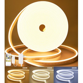 Lamomo LED Strip Lights, Tunable White Neon Rope Lights with Remote, 32.8Ft Dimmable 3000K-6000K Flexible Led Light Strip, Waterproof Silicone 24V Neon Lights for Bedroom Home Decor