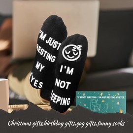 ModernStyle Birthday Christmas Gifts for Dad Men Husband Grandpa Women Grandma idea I‘m Not Sleeping I’m Just Resting My Eyes Funny socks