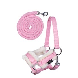 HKM Kids Halter and Knitting Set for Hobby Horsing - Toy Halter in Pink Including Lead Rope with Carabiner Hook, 100% Polypropylene