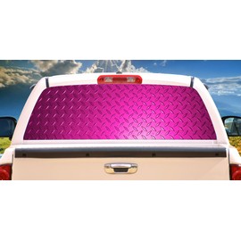 SignMission 16" X 54" Pink Diamond Plate Rear Window Graphic Back Truck Decal SUV car