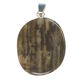 KRIO 1 x Ngnui Jaspis Scheibenstein Therapiestein lose ODER als Anhänger mit 2 verschiedenen Ösen zur Auswahl (Anhänger mit V-Schlaufe)