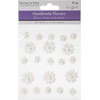 MULTICRAFT Imports INC Paper Flowers 21/PKG, White W/Pearl