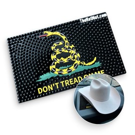 TheHatMat Dashboard Hat Mat Holder - Extra-Large Cowboy Hat Holder for Truck, Anti-Skid Pad for Accessories & Valuables, Premium Protection for Armrest, or Seat, No Adhesives Needed, Don’t Tread On Me
