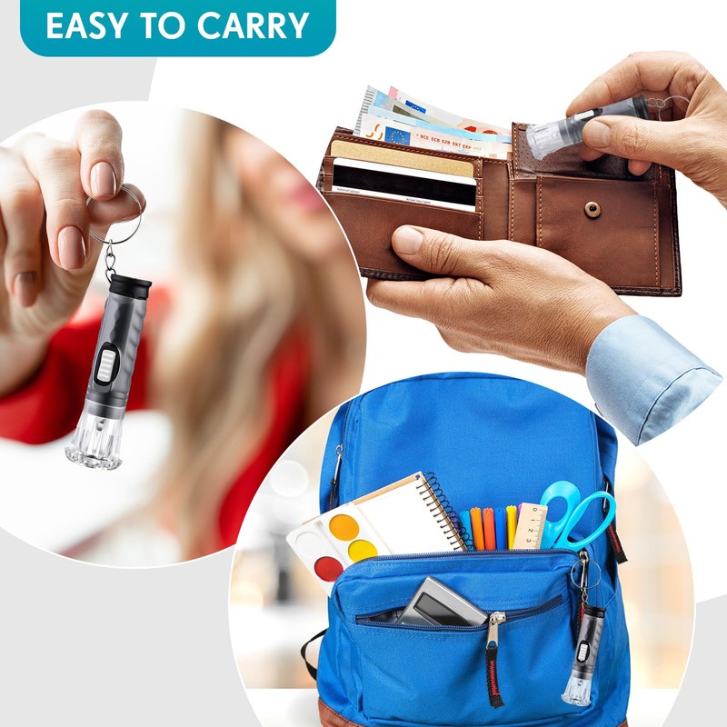 Jexine 50 Pcs Mini Flashlight Keychains Bulk with Lanyard Portable