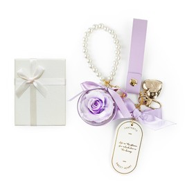 SENJWARM Preserved Flower Keychain, Non-Withering Flowers, Female Friends, Gift, Girlfriend, Wedding, Anniversary, Wife, Wedding Gift, Popular, Birthday, Women's, Valentine's Day, Valentine, White