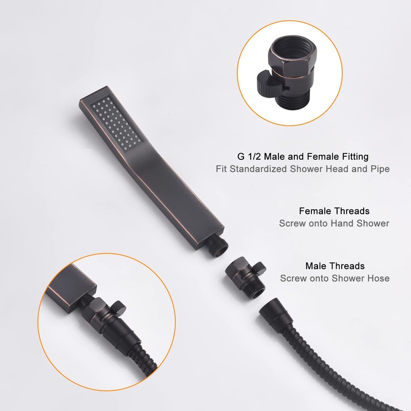 ChuangTim Water Flow Control Valve, Oil Rubbed Bronze Shower Head