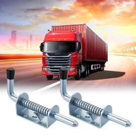 2 Pcs Garage Animal Spring Bolt Metal Lock Barrel Bolt Spring Loaded Latch for Gate Shed Door Tailgate Trailer Garage