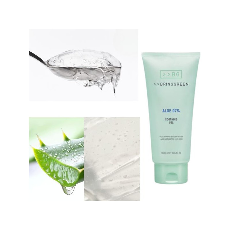 BRING GREEN Aloe 97% /Pink Aloe 96% Soothing Gel 300ml,