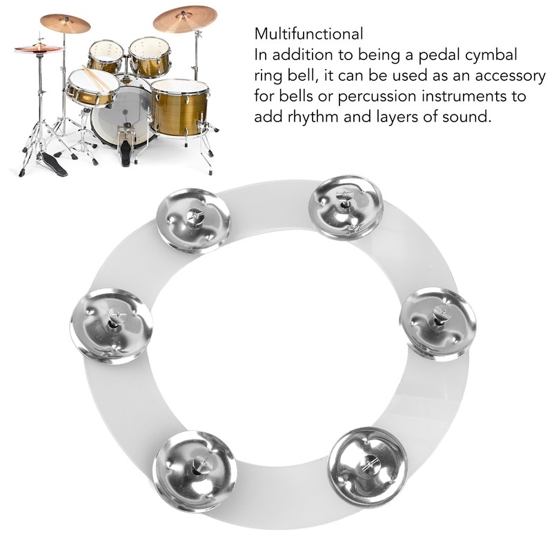 Drum Hi Hat Ring Bell Silicone Double Rows 6 Pieces