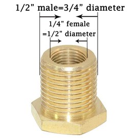 Joywayus 1/4" NPT Female 1/2" Male Brass Bulkhead Fitting Bulk Head Pipe Fitting Bulkhead Tank Fitting Coupler