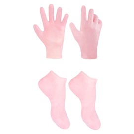 FOMIYES Moisturizing Foot and Hand Care Set Exfoliating Socks and Gloves for Soft Skin Anti-crack Protection Eco-friendly Material Pink Color Fits