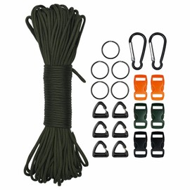 30 m Nylon 4 mm Paracord Set, 7 Strands of Nylon Rope, Multifunctional for Parachute Bracelet Set, Paracord Cords, DIY Bracelet (Army Green, 4 mm x 30 m)